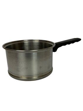 Lifetime T304 Stainless Steel 3 Qt Saucepan Black Handle Durable Cookware USA